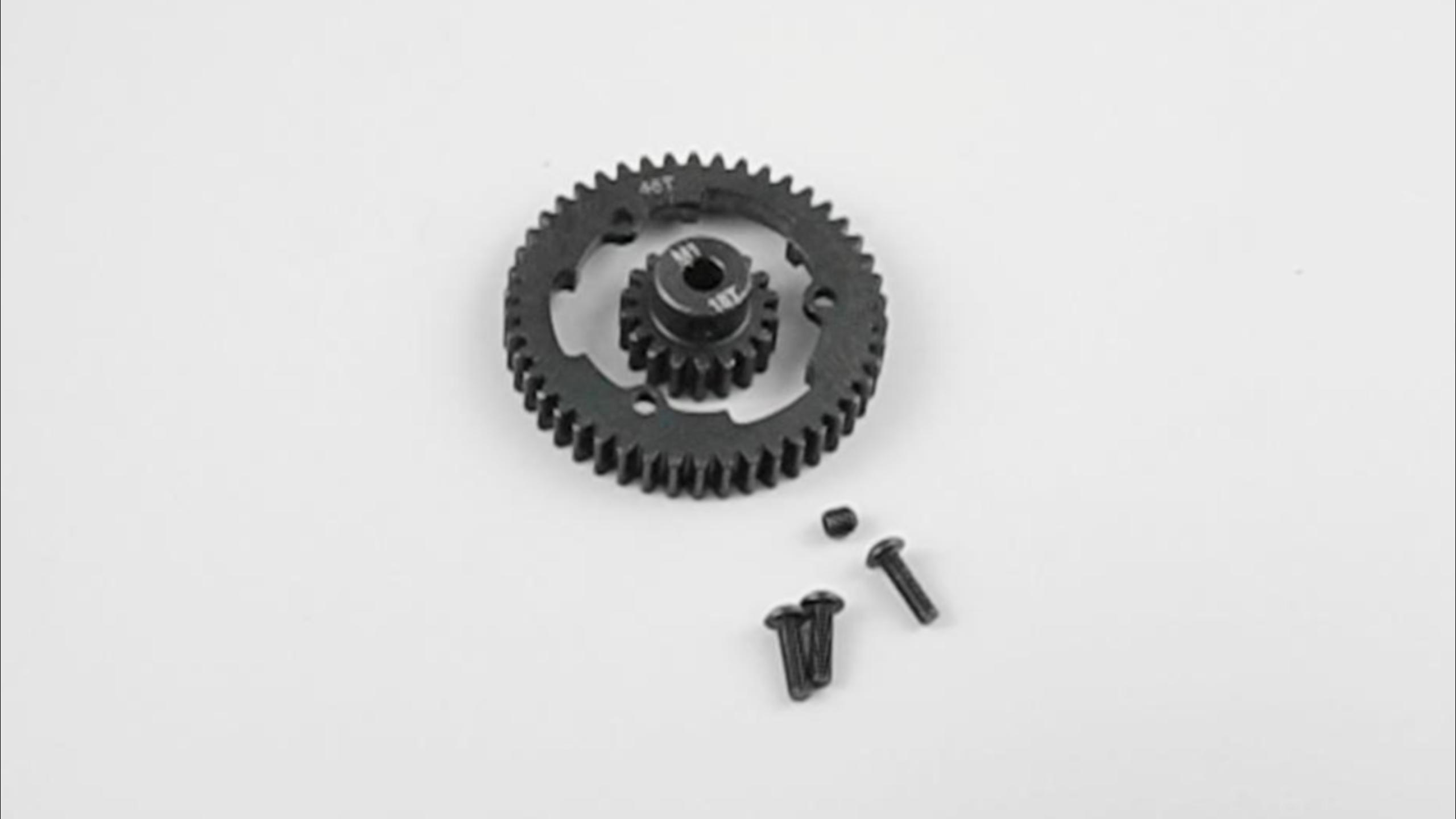 Amazon.com: Hardened Steel 46T Spur Gear 1 Mod ＆ 18T Motor Pinion